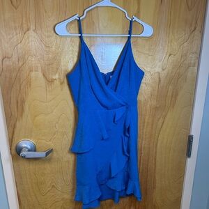 Elegant Blue Ruffle Dress